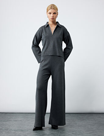 Beli Lastikli Rahat Kalıp Uzun Palazzo Pantolon