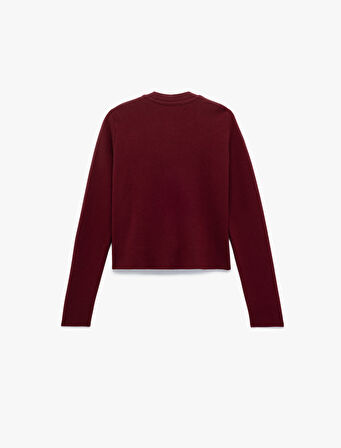 Cepli Gold Düğme Detaylı Uzun Kollu Bisiklet Yaka Triko Hırka