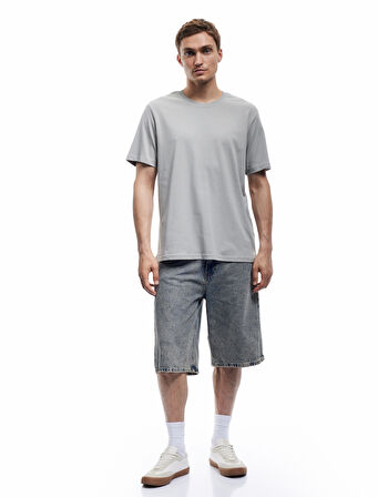 Bisiklet Yaka Regular Fit Tok Kumaş Pamuklu Kısa Kollu Tişört