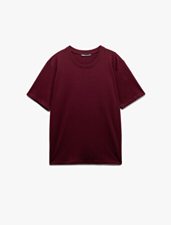 Bisiklet Yaka Regular Fit Tok Kumaş Pamuklu Kısa Kollu Tişört