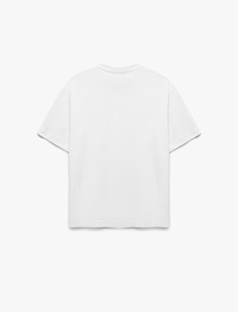 Kısa Kollu Bisiklet Yaka Pamuklu Basic Oversize Tişört