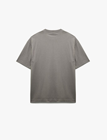 Kısa Kollu Bisiklet Yaka Pamuklu Basic Oversize Tişört