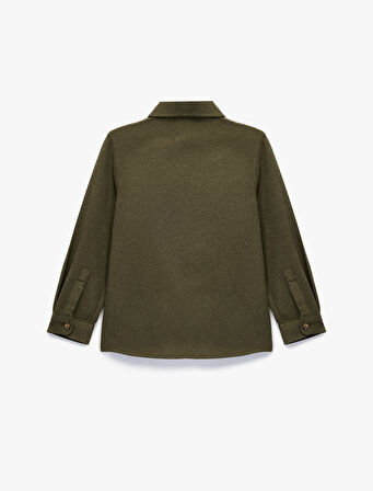 Uzun Kollu Klasik Yaka Tek Cepli Düğmeli Gömlek