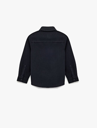 Uzun Kollu Cep Detaylı Basic Gömlek