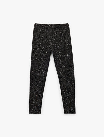 Sim Detaylı Dar Kalıp Pamuklu Tayt