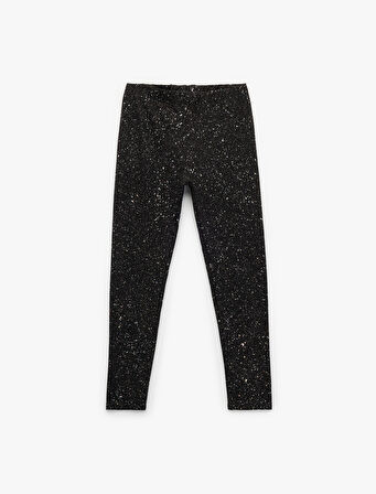 Sim Detaylı Dar Kalıp Pamuklu Tayt