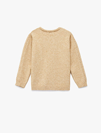 Uzun Kollu Viskon Karışımlı Bisiklet Yaka Triko Kazak