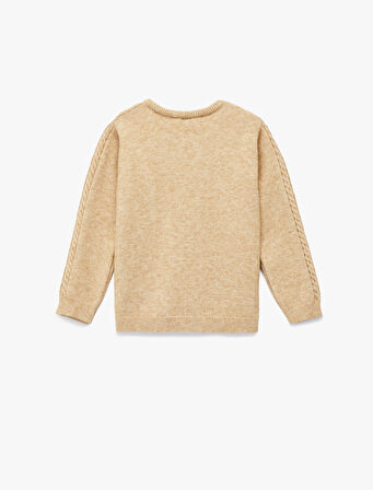 Uzun Kollu Viskon Karışımlı Bisiklet Yaka Triko Kazak