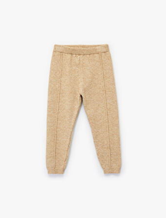 Beli Bağcıklı Basic Triko Pantolon