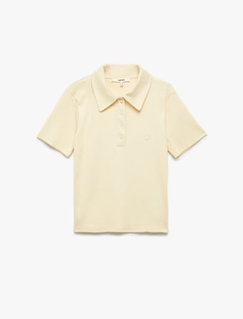 Pamuklu Slim Fit Kısa Kollu Düğmeli Kalpli Polo Yaka Tişört