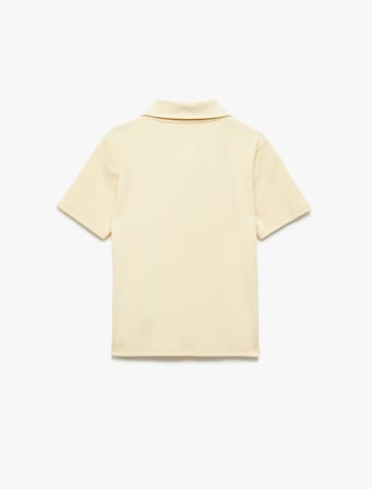 Pamuklu Slim Fit Kısa Kollu Düğmeli Kalpli Polo Yaka Tişört