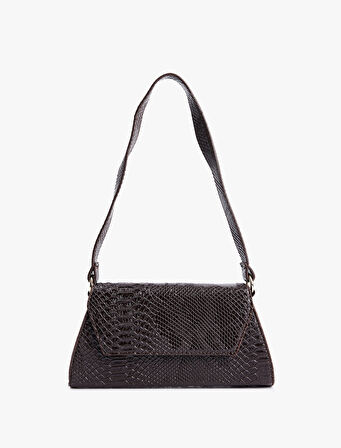 Yılan Derisi Görünümlü Askılı Omuz Çantası