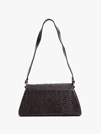 Yılan Derisi Görünümlü Askılı Omuz Çantası