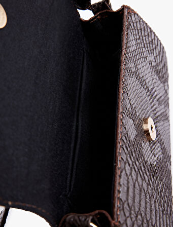 Yılan Derisi Görünümlü Askılı Omuz Çantası