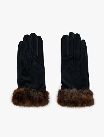 Suni Kürk Detaylı Eldiven