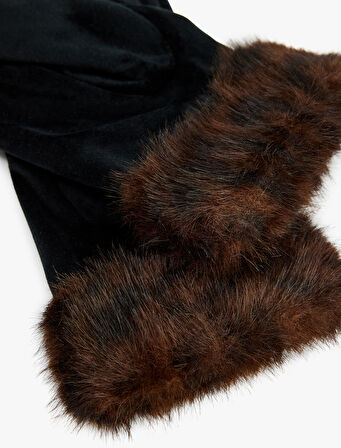 Suni Kürk Detaylı Eldiven