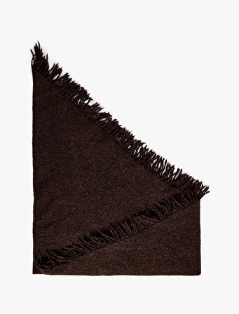 Kare Püsküllü Yumuşak Dokulu Şal