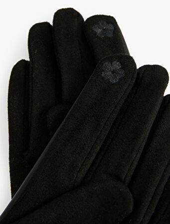 Kurdele Detaylı Suni Deri Eldiven