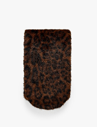 Leopar Desenli Suni Kürk Atkı - Koton X Melis Ağazat