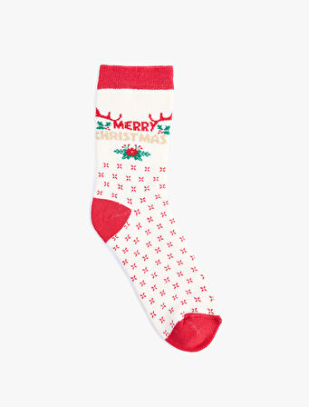 Yılbaşı Temalı Pamuklu Havlu Soket Çorap