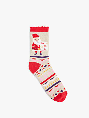 Havlu Yılbaşı Temalı Soket Çorap
