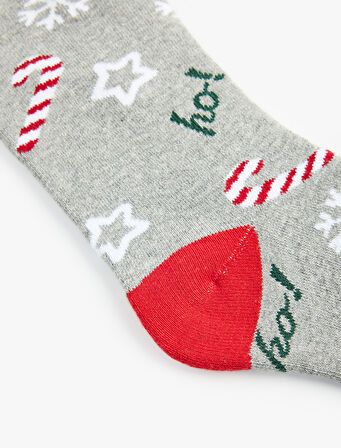 Yılbaşı Temalı Soket Havlu Çorap