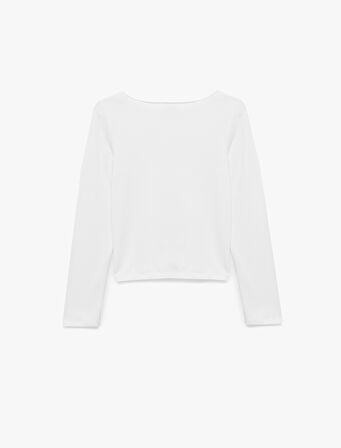 Slim Fit Uzun Kollu Kayık Yaka Pamuklu 2'li Tişört Seti