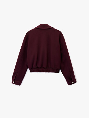 Uzun Kollu Klasik Yaka Fermuarlı Ceket