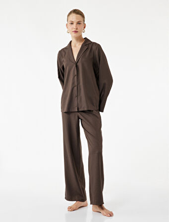 Rahat Kalıp Dokulu Saten Pijama Altı