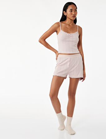 Pamuklu İnce Askılı Pijama Üstü