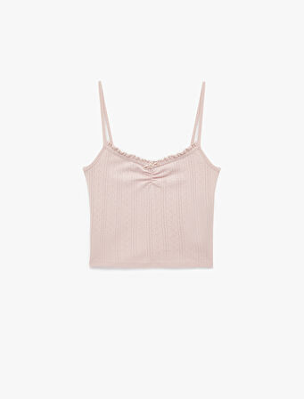 Pamuklu İnce Askılı Pijama Üstü