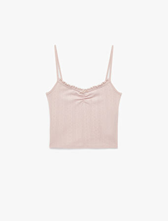 Pamuklu İnce Askılı Pijama Üstü