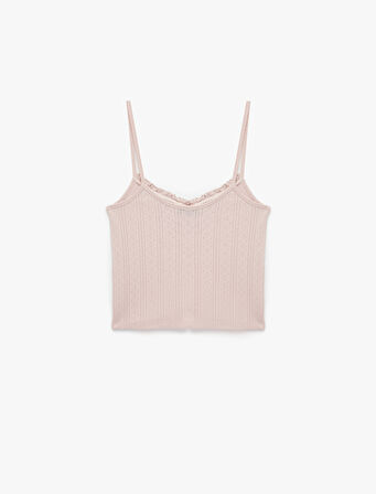 Pamuklu İnce Askılı Pijama Üstü