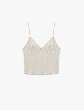 Rahat Kalıp Askılı Crop Pijama Üstü