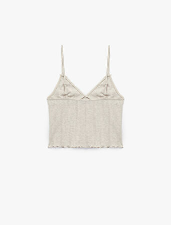 Rahat Kalıp Askılı Crop Pijama Üstü