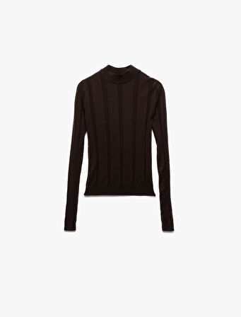 Dik Yaka Uzun Kollu Triko Kazak