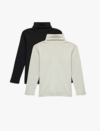 Uzun Kollu Balıkçı Yaka 2'li Kaşkorse Tişört Seti