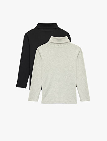 Uzun Kollu Balıkçı Yaka 2'li Kaşkorse Tişört Seti