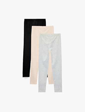 Beli lastikli Basic 3'lü Tayt Seti