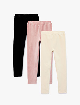 Beli Lastikli 3^lü Basic Tayt Seti