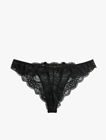 Taş Detaylı Dantelli Brazilian Külot