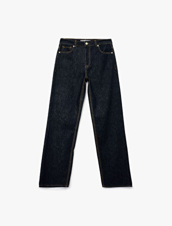 Normal Bel Düz Paça Jean Pantolon - Longer Straight Fit Jeans