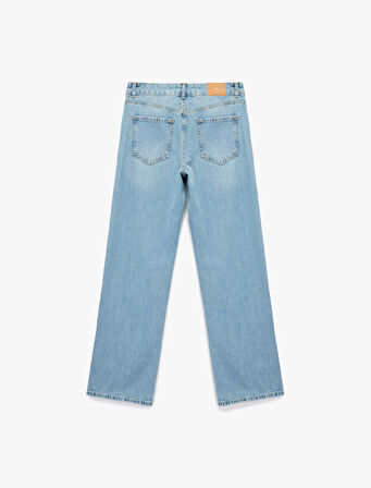 Normal Bel Düz Paça Jean Pantolon - Longer Straight Fit Jeans