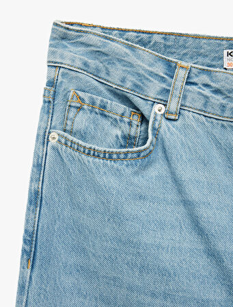Normal Bel Düz Paça Jean Pantolon - Longer Straight Fit Jeans