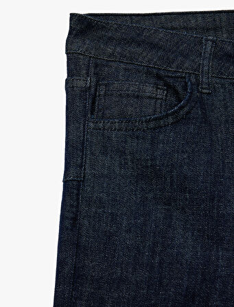 Normal Bel Dar Kalıp Cepli İspanyol Paça Jean Pantolon - Flare Jeans
