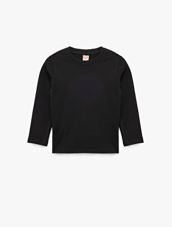 Pamuklu Uzun Kollu Bisiklet Yaka 5'li Tişört Seti