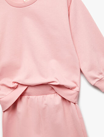 Şardonlu Pamuklu 2'li Eşofman Takımı