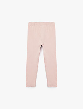 Pamuklu Desenli Beli Lastikli 3'lü Tayt Seti