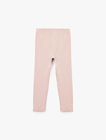 Pamuklu Desenli Beli Lastikli 3'lü Tayt Seti