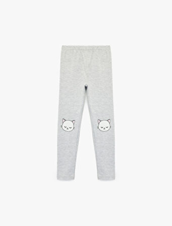 Desenli Beli Lastikli 3'lü Tayt Seti